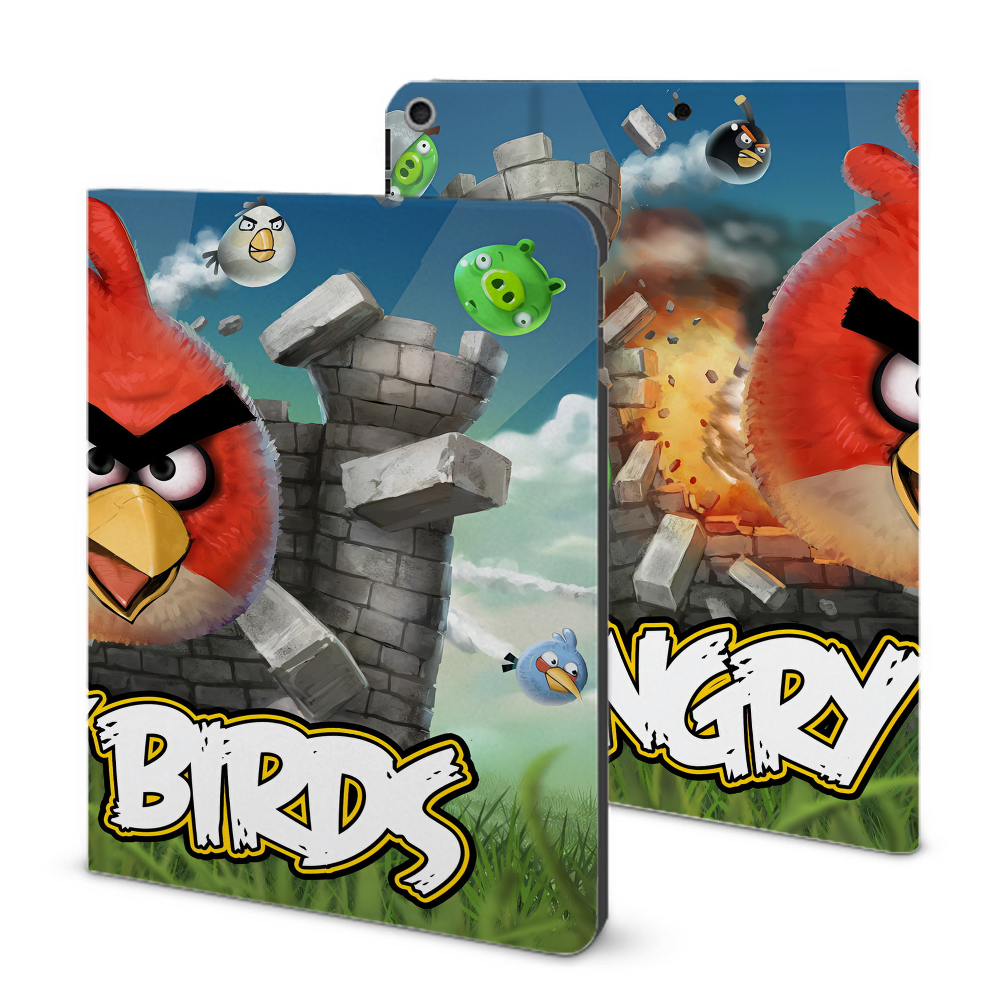 （画像用） Angry Birds アングリーバード IPad ケース ブック型 PUレザー TPU 耐衝撃 軽量 薄型 ペン収納なし 全面保護 IPad 各モデル対応